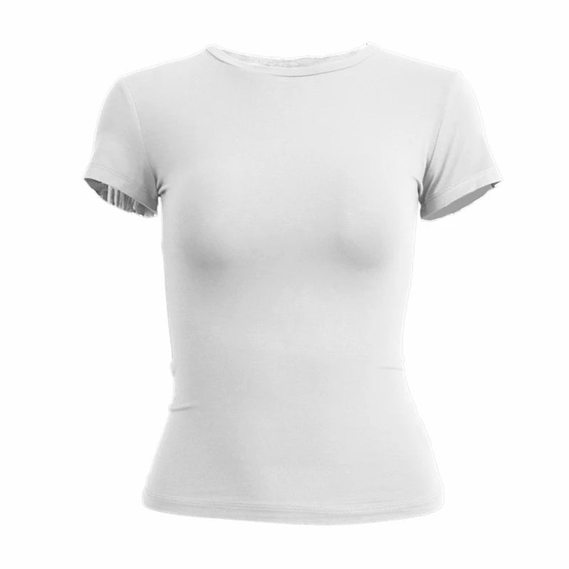 Frau Kleidung Kurzarm T-shirt Slim Fit Tops Weibliche Oansatz Gestrickte Mantel T-shirt Straße Tragen Sportliche 2024 Y2K New2410