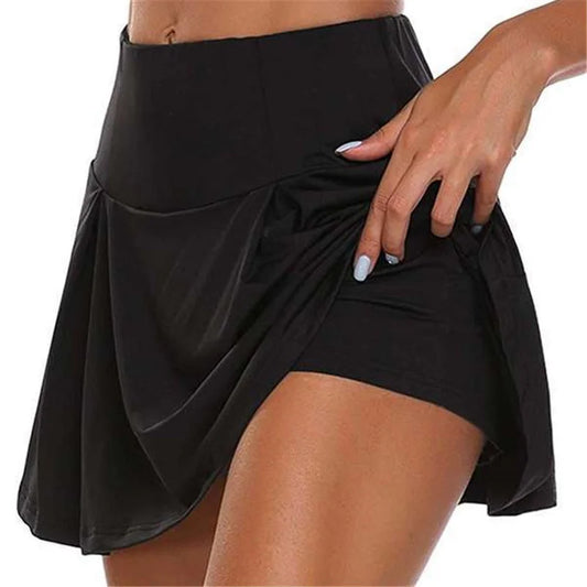 Sommer Frauen Sprints Tennis Dance Fitness Kurze Röcke Schnell Trocknend Feste Weibliche Futter Hohe Taille Mini Röcke Shorts
