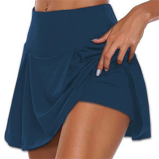 Sommer Frauen Sprints Tennis Dance Fitness Kurze Röcke Schnell Trocknend Feste Weibliche Futter Hohe Taille Mini Röcke Shorts