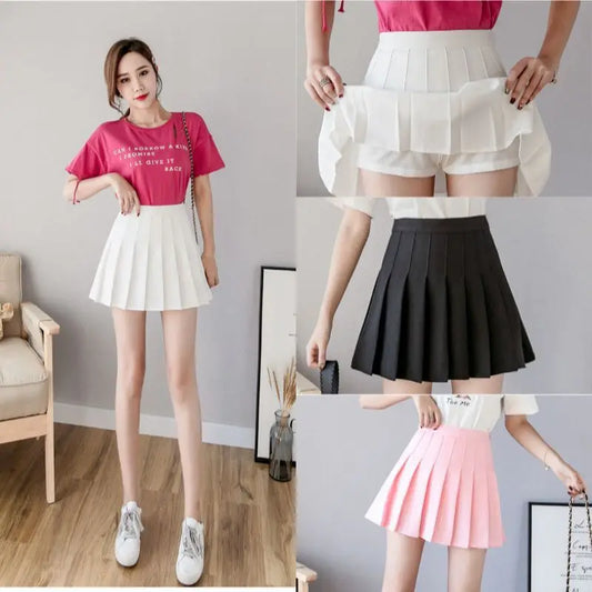 Miniröcke für Damen, 2024, Sommer, japanische Schule, Faltenröcke, hohe Taille, Kawaii, niedlich, rosa karierter Rock, Uniform, Harajuku, Jupe