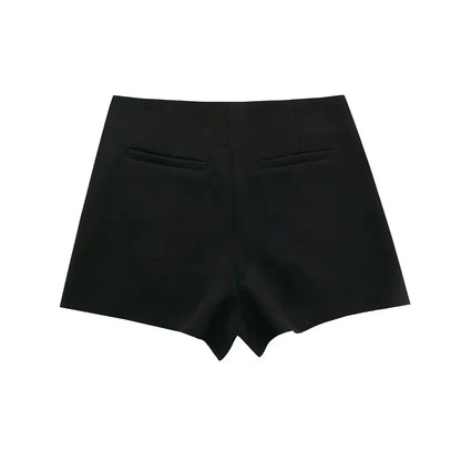ONKOGENE 2025 Schwarz Mini Rock Shorts Frau Mode Asymmetrische Skort Für Frauen Hohe Taille Kurze Röcke Frau Sommer Casual Shorts