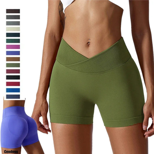 Frauen Hohe Taille Workout Fitness Yoga Shorts Gym Push Up Yoga Leggings Scrunch Butt Nahtlose Sport Shorts