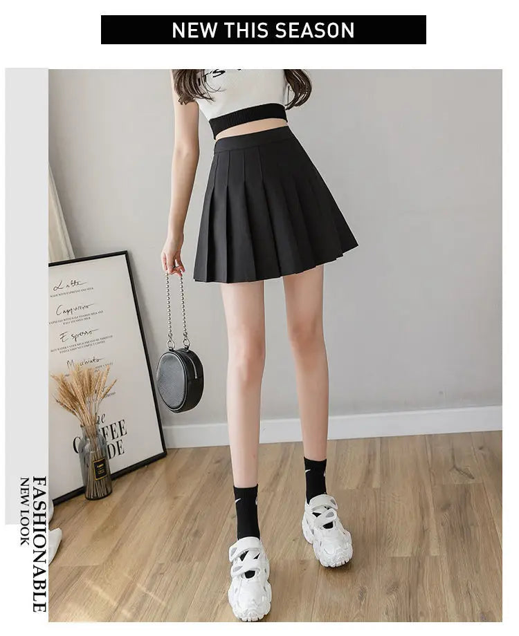 Miniröcke für Damen, 2024, Sommer, japanische Schule, Faltenröcke, hohe Taille, Kawaii, niedlich, rosa karierter Rock, Uniform, Harajuku, Jupe