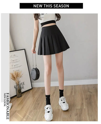 Miniröcke für Damen, 2024, Sommer, japanische Schule, Faltenröcke, hohe Taille, Kawaii, niedlich, rosa karierter Rock, Uniform, Harajuku, Jupe