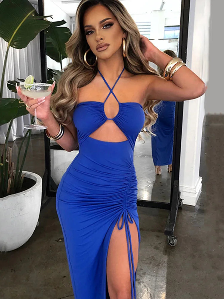Ärmellose Weibliche Midi Backless Kleider Schlank Nacht Club Party frauen Kleid Bodycon Vestidos Elegantes Para Mujer