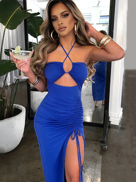 Ärmellose Weibliche Midi Backless Kleider Schlank Nacht Club Party frauen Kleid Bodycon Vestidos Elegantes Para Mujer