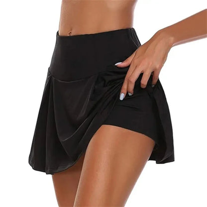 Sommer Frauen Sprints Tennis Dance Fitness Kurze Röcke Schnell Trocknend Feste Weibliche Futter Hohe Taille Mini Röcke Shorts