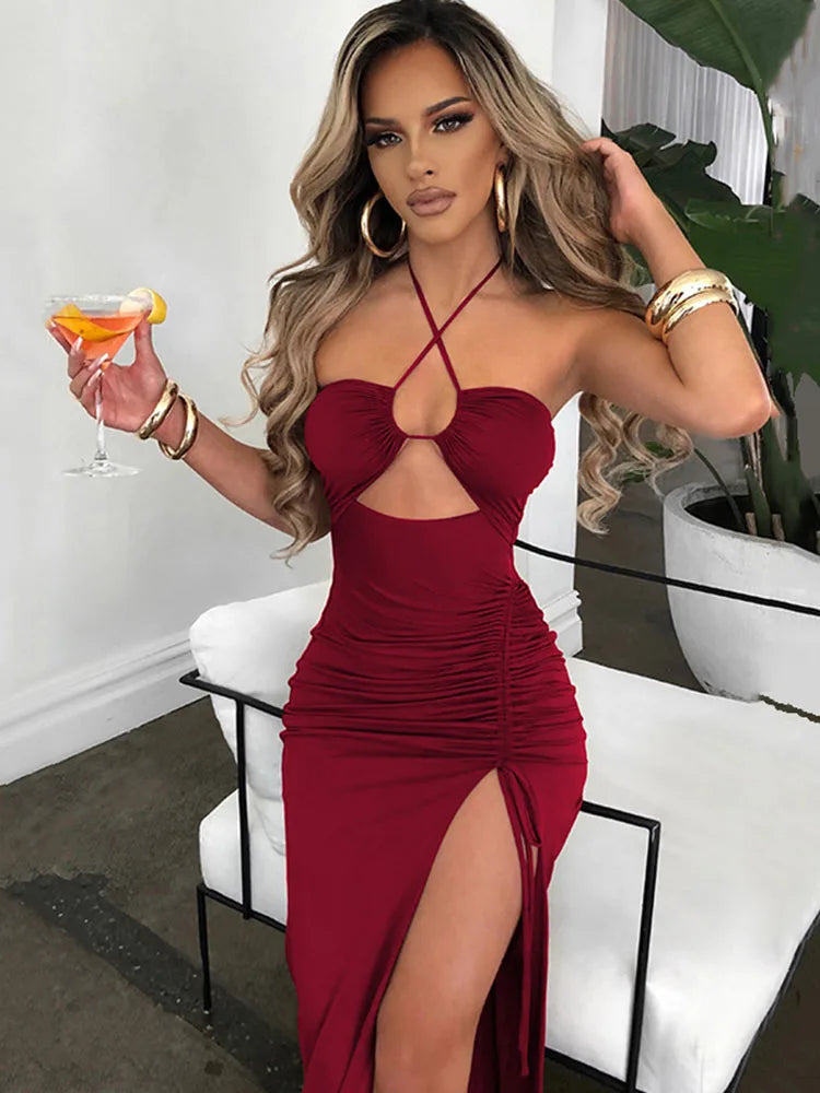 Ärmellose Weibliche Midi Backless Kleider Schlank Nacht Club Party frauen Kleid Bodycon Vestidos Elegantes Para Mujer