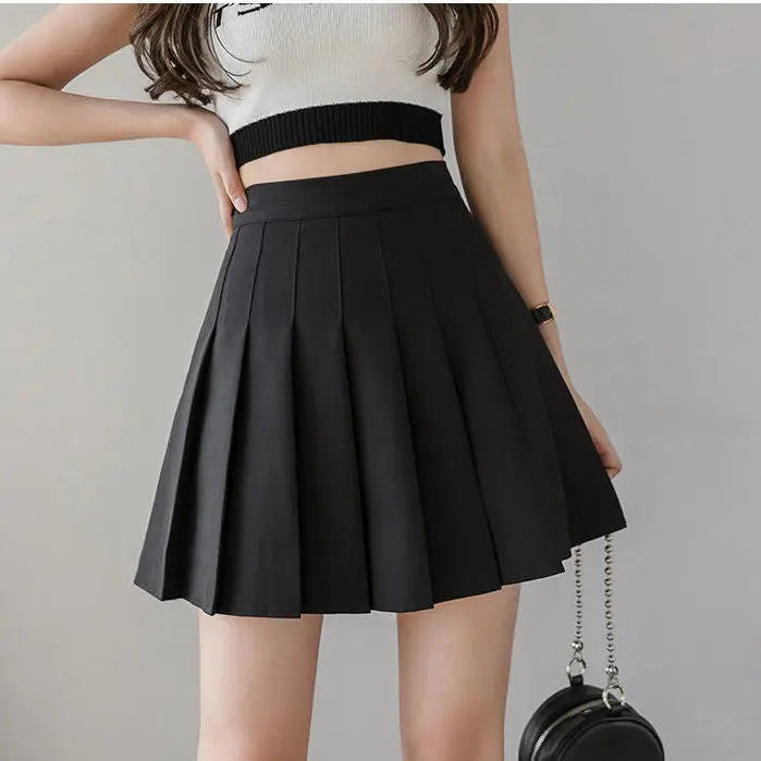 Miniröcke für Damen, 2024, Sommer, japanische Schule, Faltenröcke, hohe Taille, Kawaii, niedlich, rosa karierter Rock, Uniform, Harajuku, Jupe