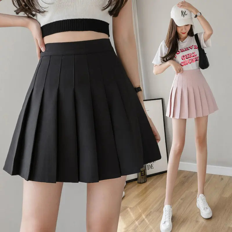 Miniröcke für Damen, 2024, Sommer, japanische Schule, Faltenröcke, hohe Taille, Kawaii, niedlich, rosa karierter Rock, Uniform, Harajuku, Jupe